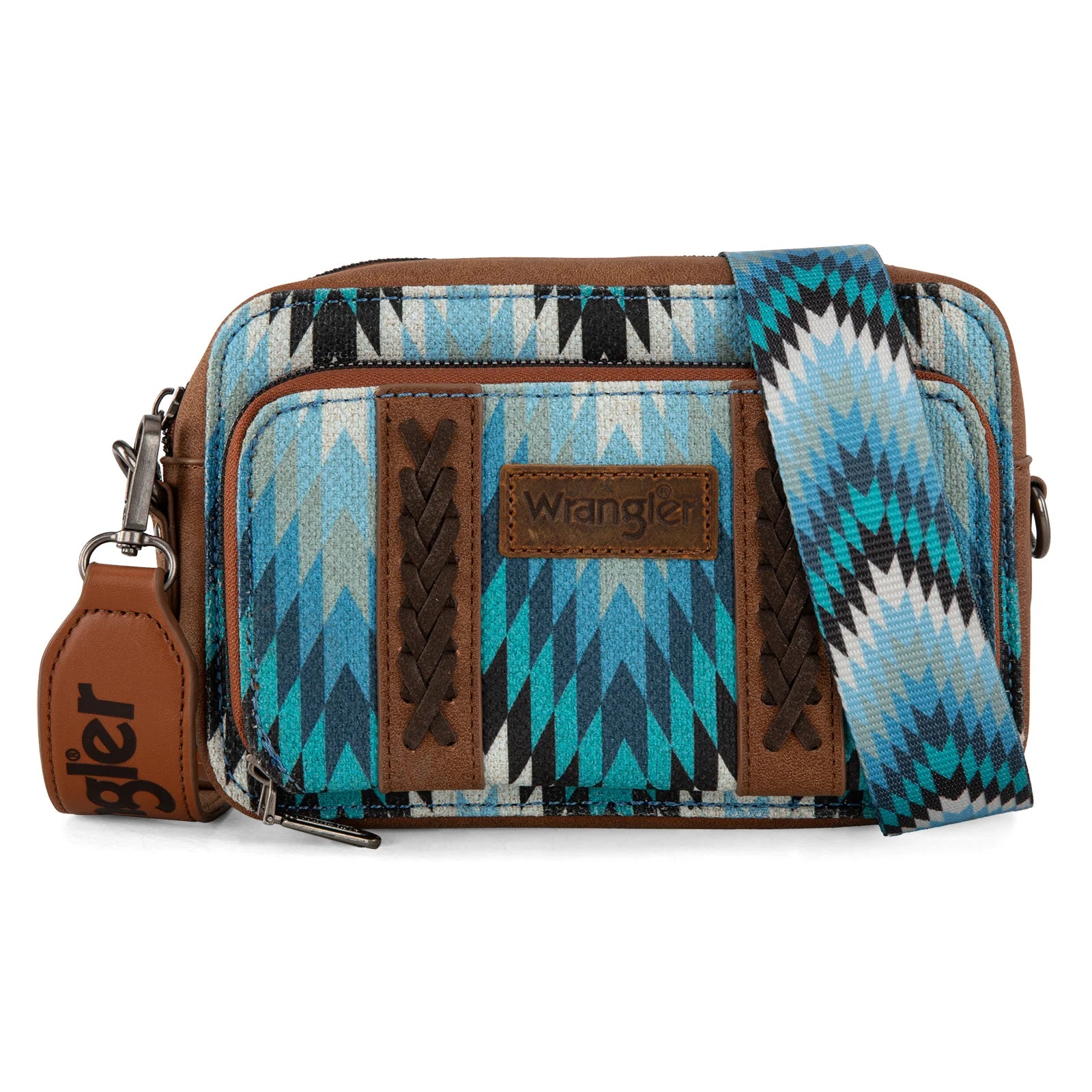 Sac bandoulière Wrangler double face à motif sud-ouest, avec compartiment intégré pour portefeuille - Jean
