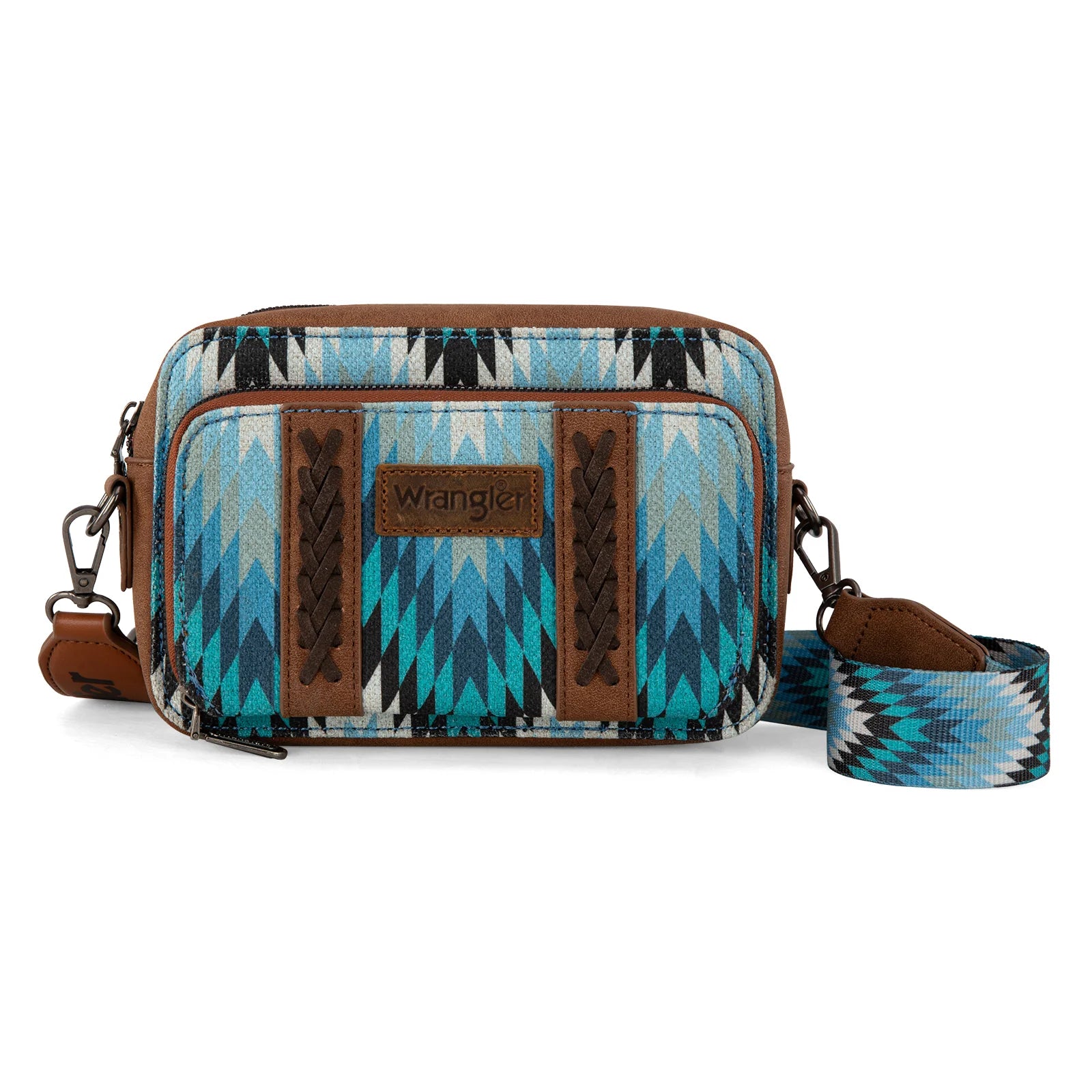 Sac bandoulière Wrangler double face à motif sud-ouest, avec compartiment intégré pour portefeuille - Jean