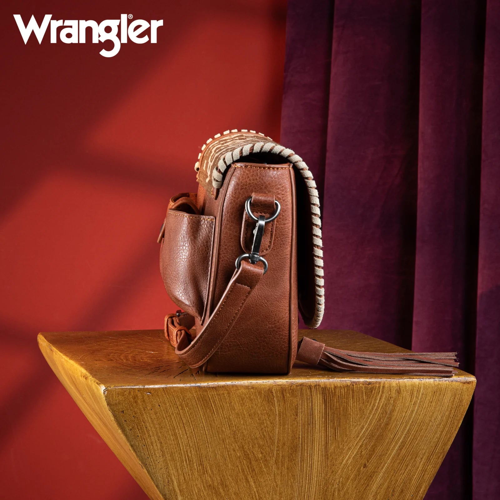 Sacoche de selle Wrangler à imprimé sud-ouest - Marron