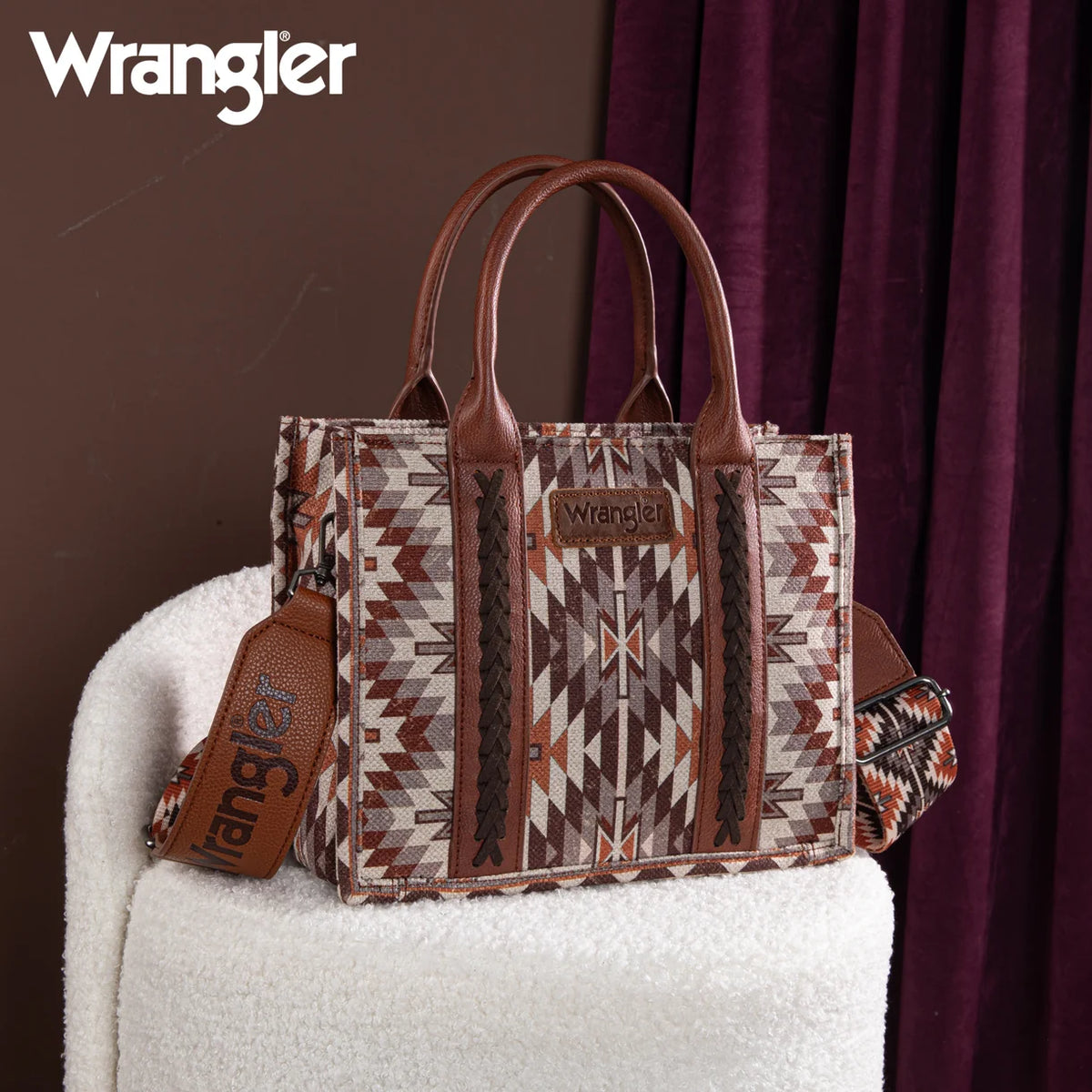 Wrangler Southwestern Pattern Dual Sided Print - Tote/Crossbody