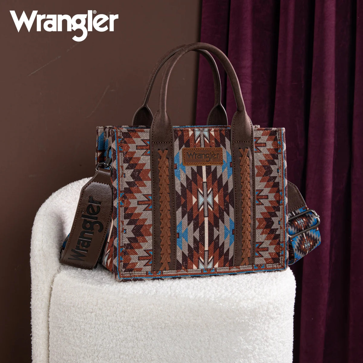 Wrangler Southwestern Pattern Dual Sided Print - Tote/Crossbody