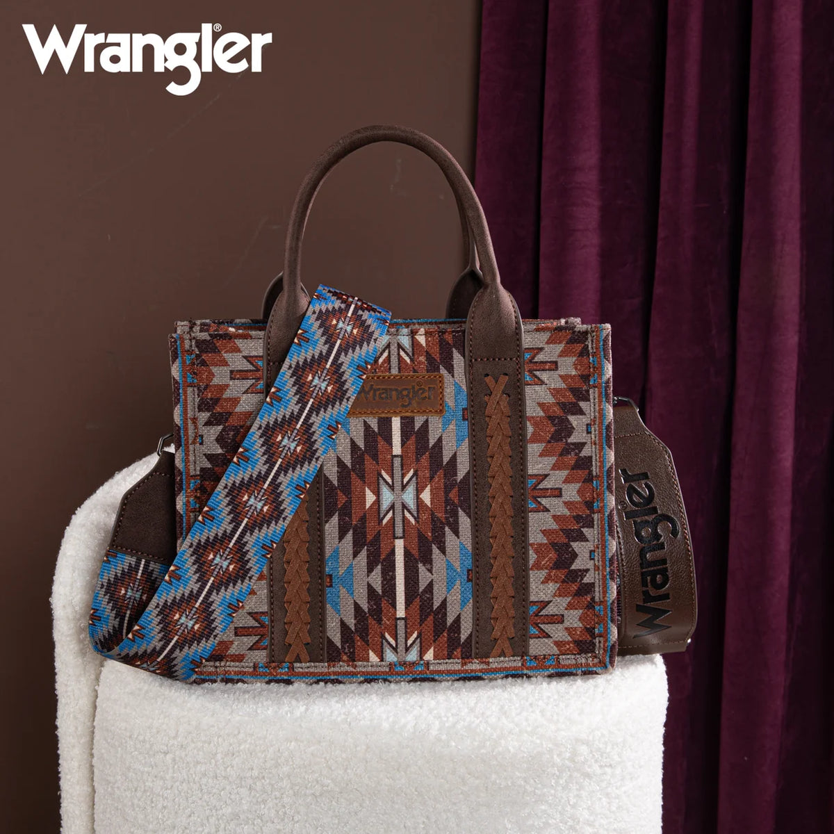 Wrangler Southwestern Pattern Dual Sided Print - Tote/Crossbody