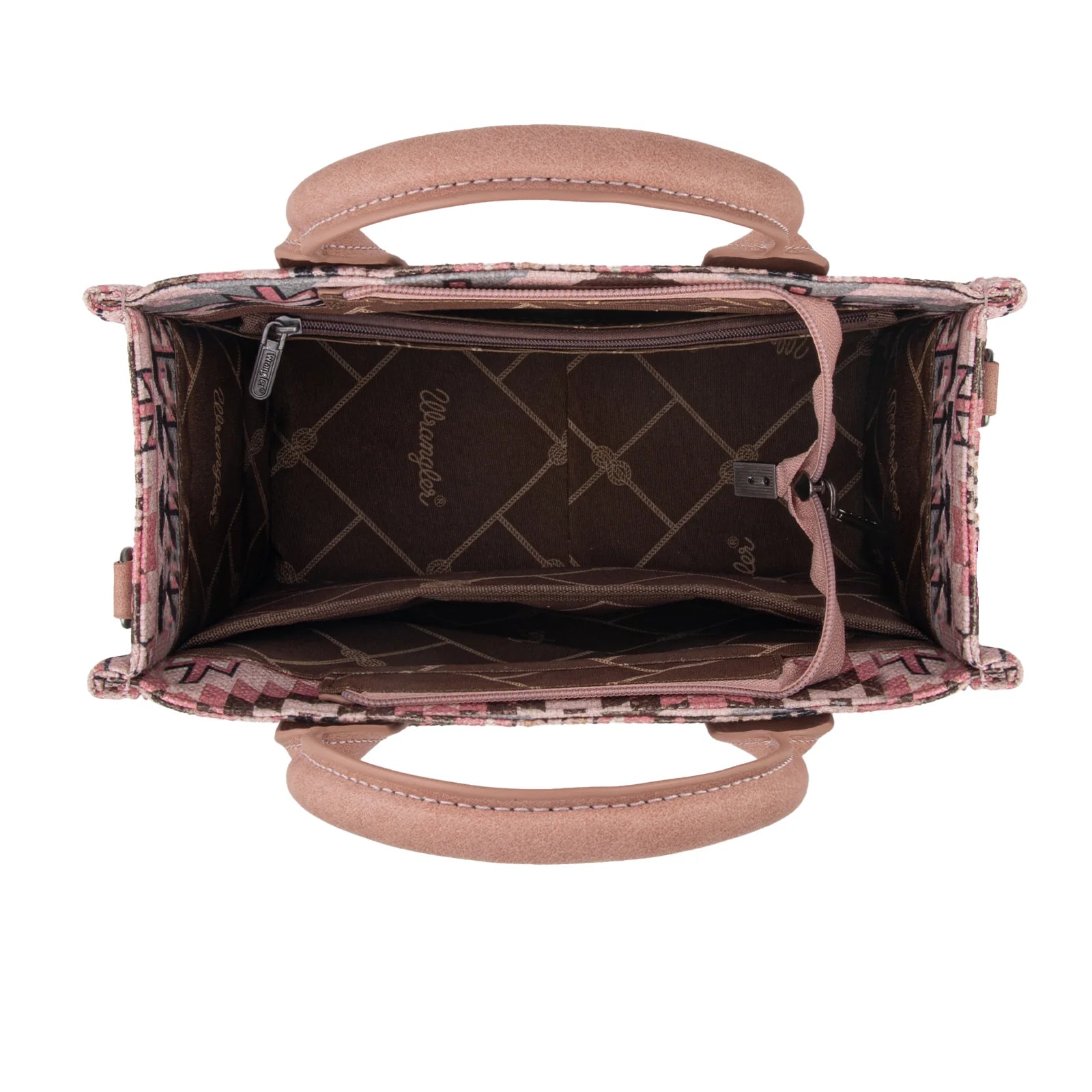 Sac cabas/sac à bandoulière Wrangler Southwestern motif recto verso - Rose foncé
