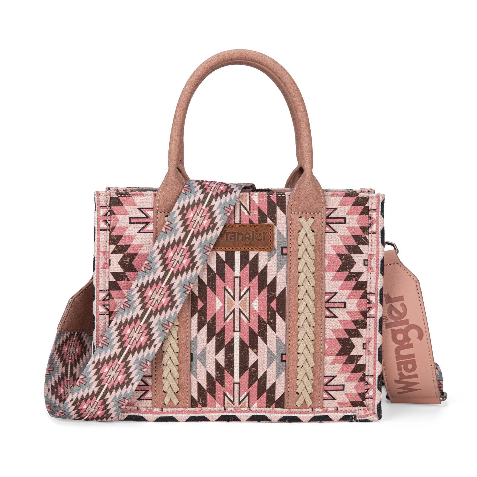 Sac cabas/sac à bandoulière Wrangler Southwestern motif recto verso - Rose foncé