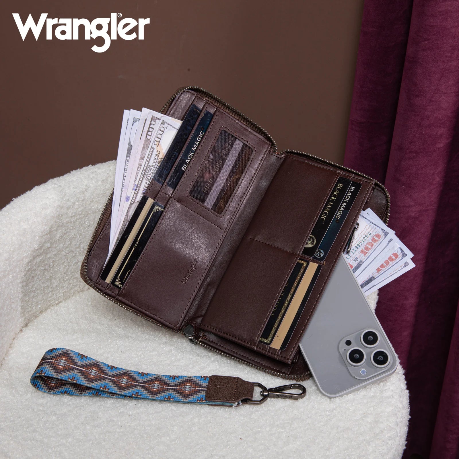 Portefeuille Wrangler sud-ouest Art Print - Café