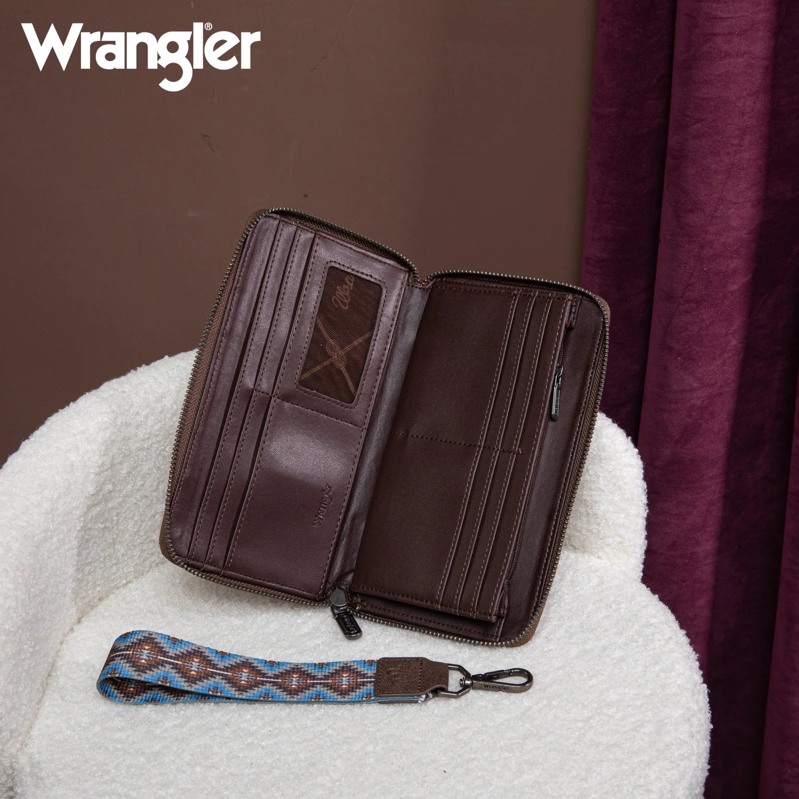 Portefeuille Wrangler sud-ouest Art Print - Café