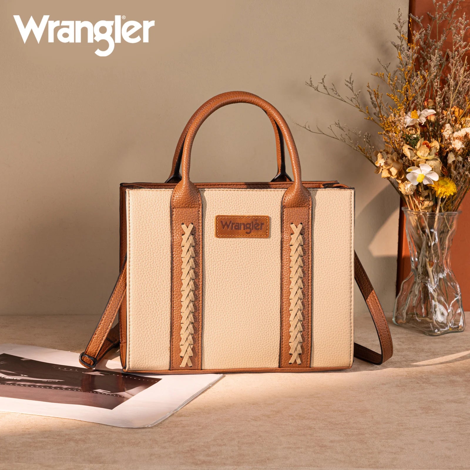 Sac fourre-tout en cuir Wrangler - Tan