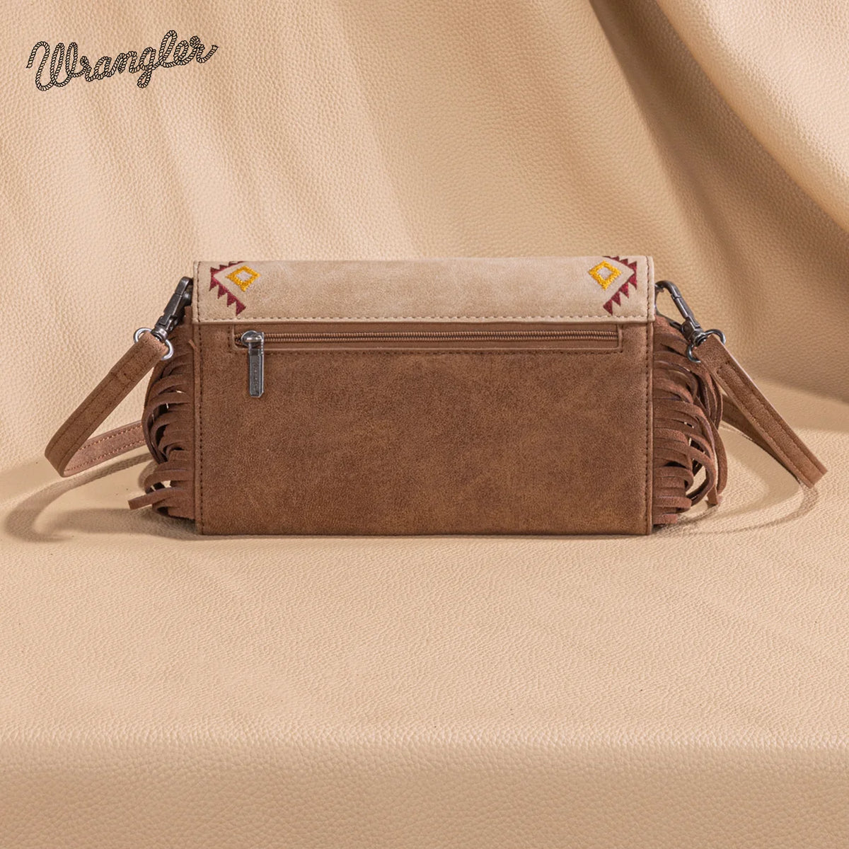 Wrangler Aztec Embroidered Fringe Wallet/Crossbody