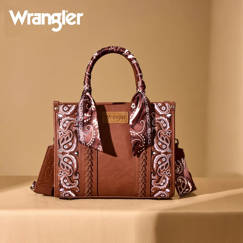 Wrangler Braided Paisley Bandana Tote Bag