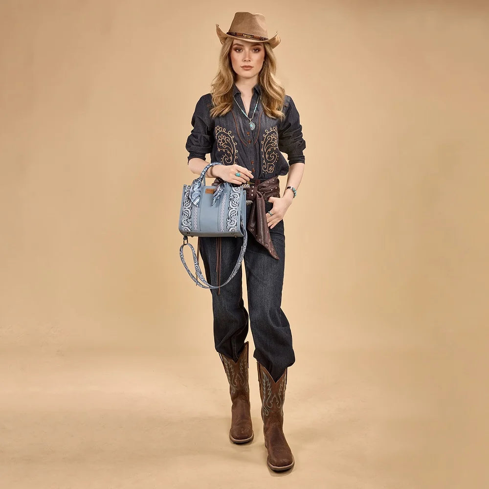 Wrangler Braided Paisley Bandana Tote Bag