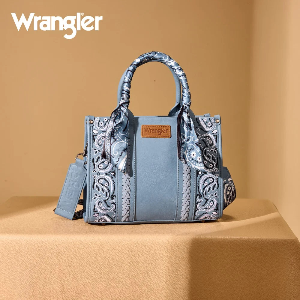 Wrangler Braided Paisley Bandana Tote Bag