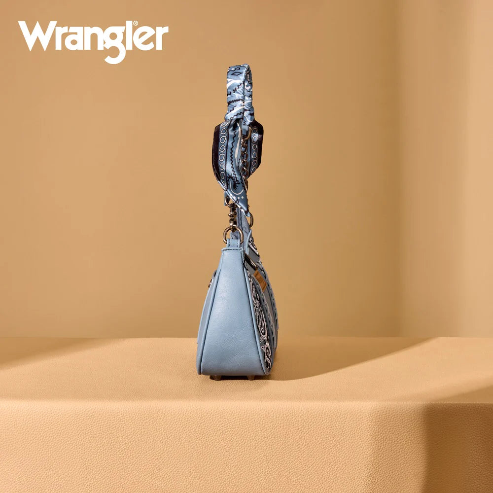 Wrangler Braided Paisley Bandana Shoulder Bag - Jean