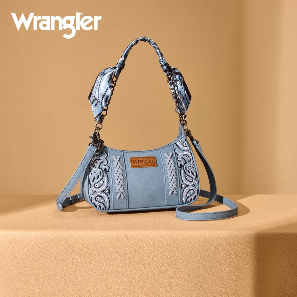 Wrangler Braided Paisley Bandana Shoulder Bag - Jean