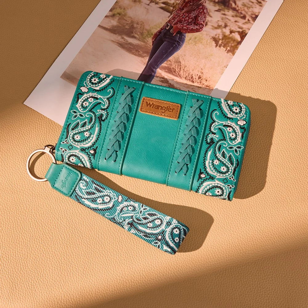 Wrangler Braided Paisley Bandana Wallet