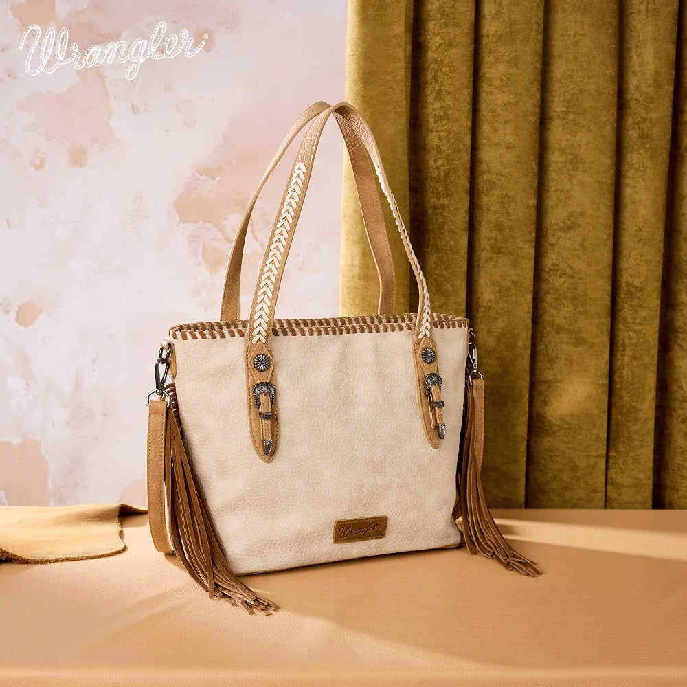 Wrangler Braided Tassel Tote Bag
