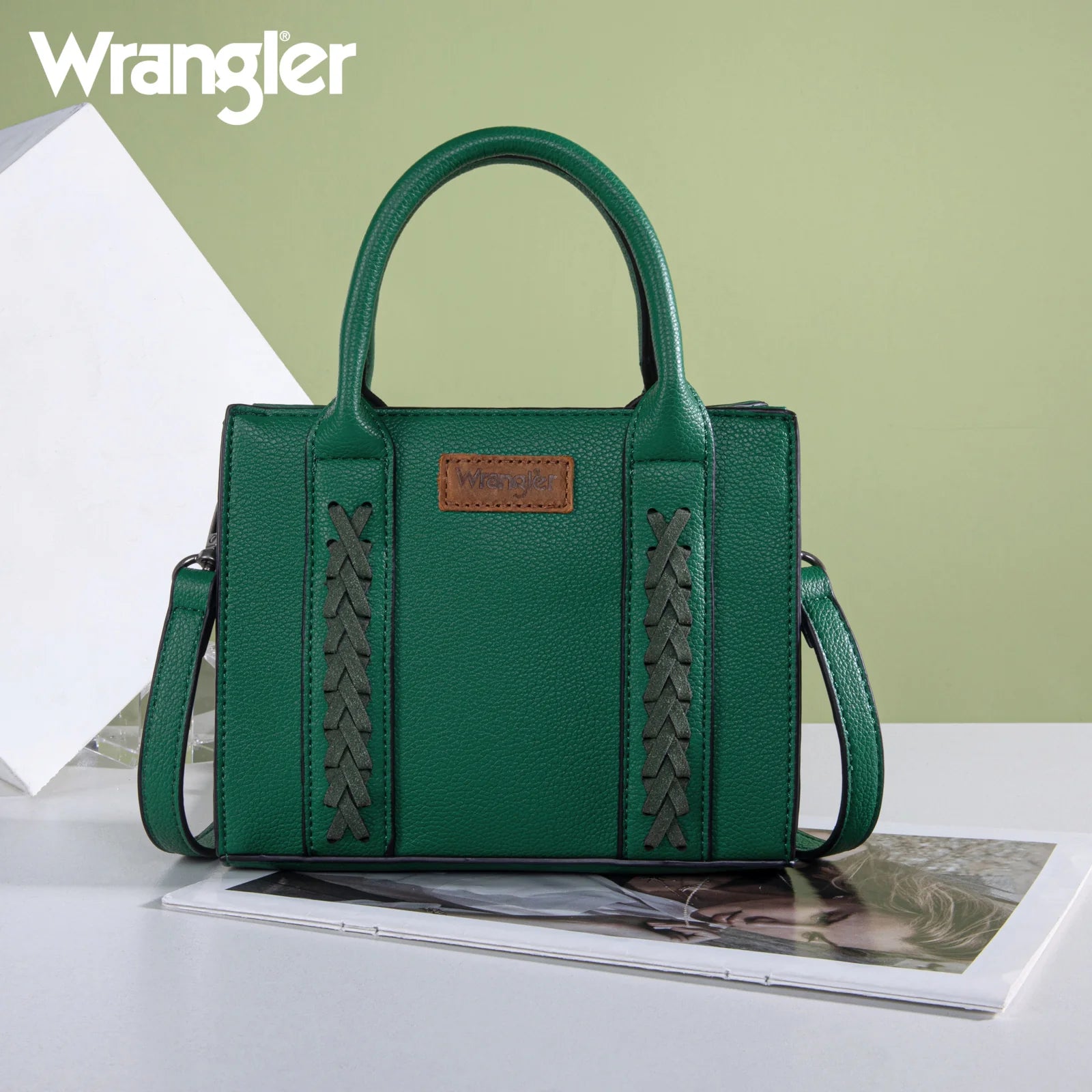 Mini sac cabas/sac bandoulière Wrangler Whipstitch - Vert foncé