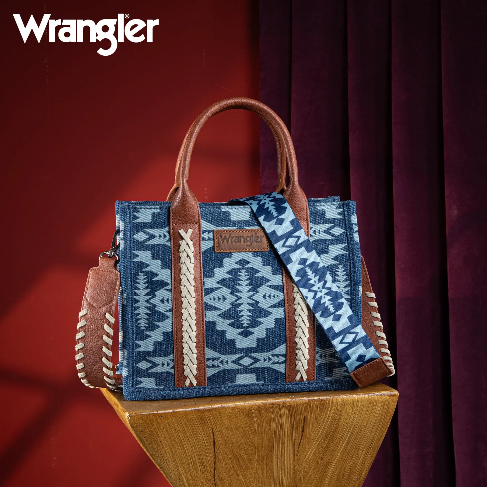 Petit sac cabas/sac à bandoulière en toile imprimé sud-ouest Wrangler - Jean