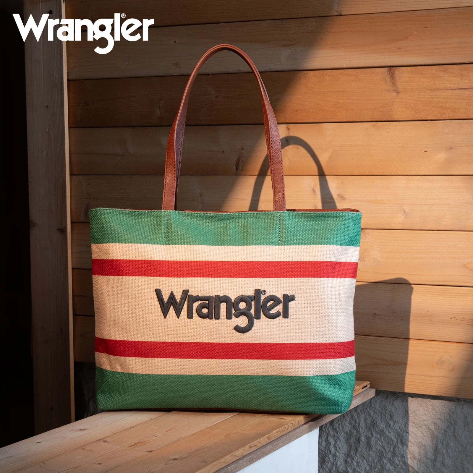 Wrangler Aztec Pattern Dual Sided Print Canvas Tote Bag