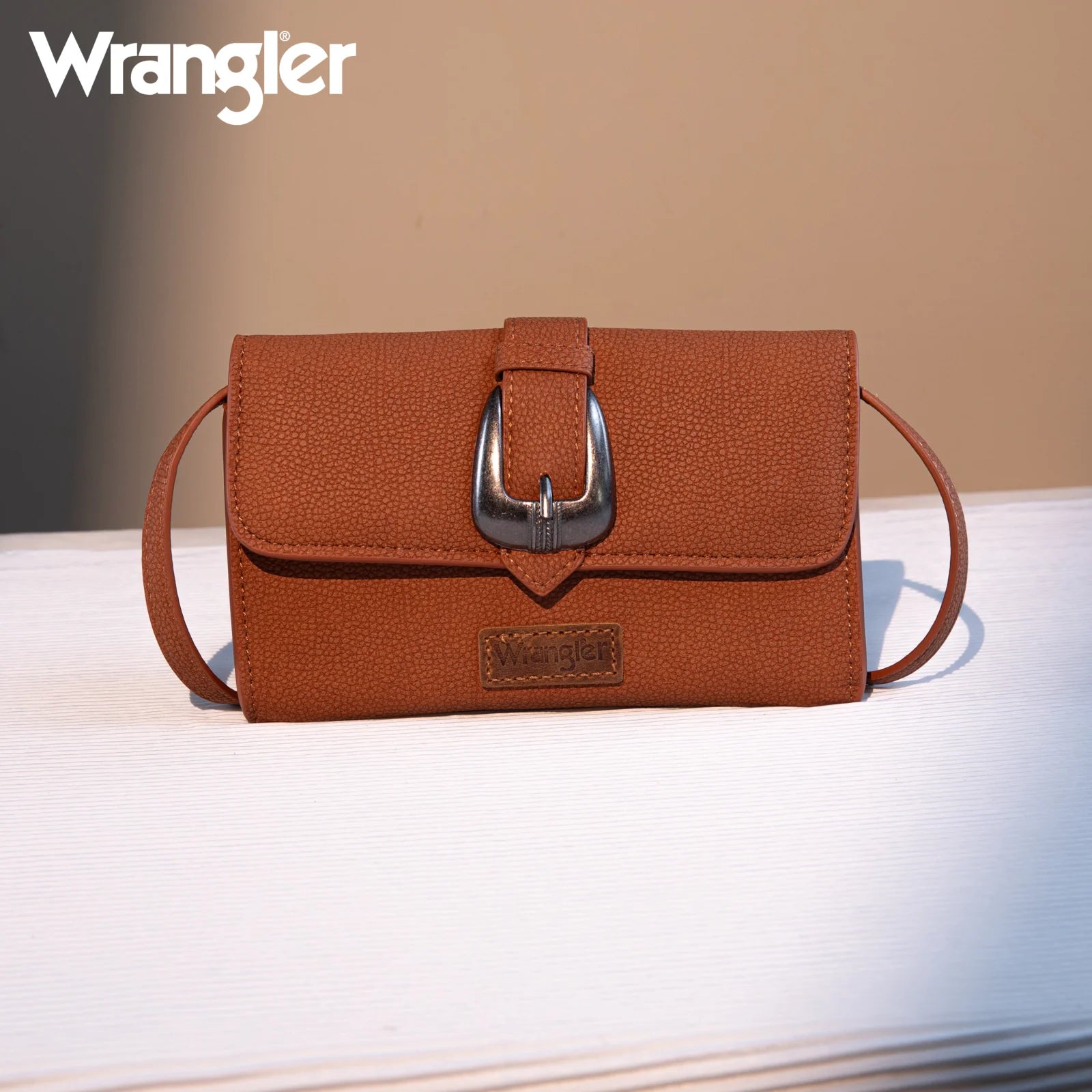 Portefeuille/sac bandoulière Wrangler Buckle - Marron