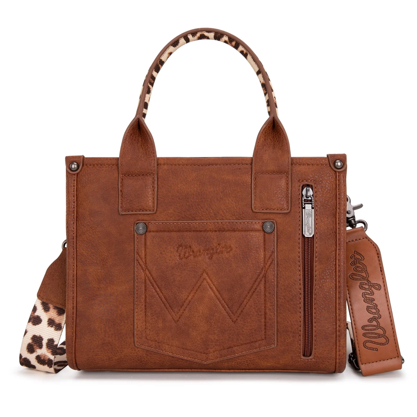 Wrangler Leopard Print Concealed Carry Tote/Crossbody