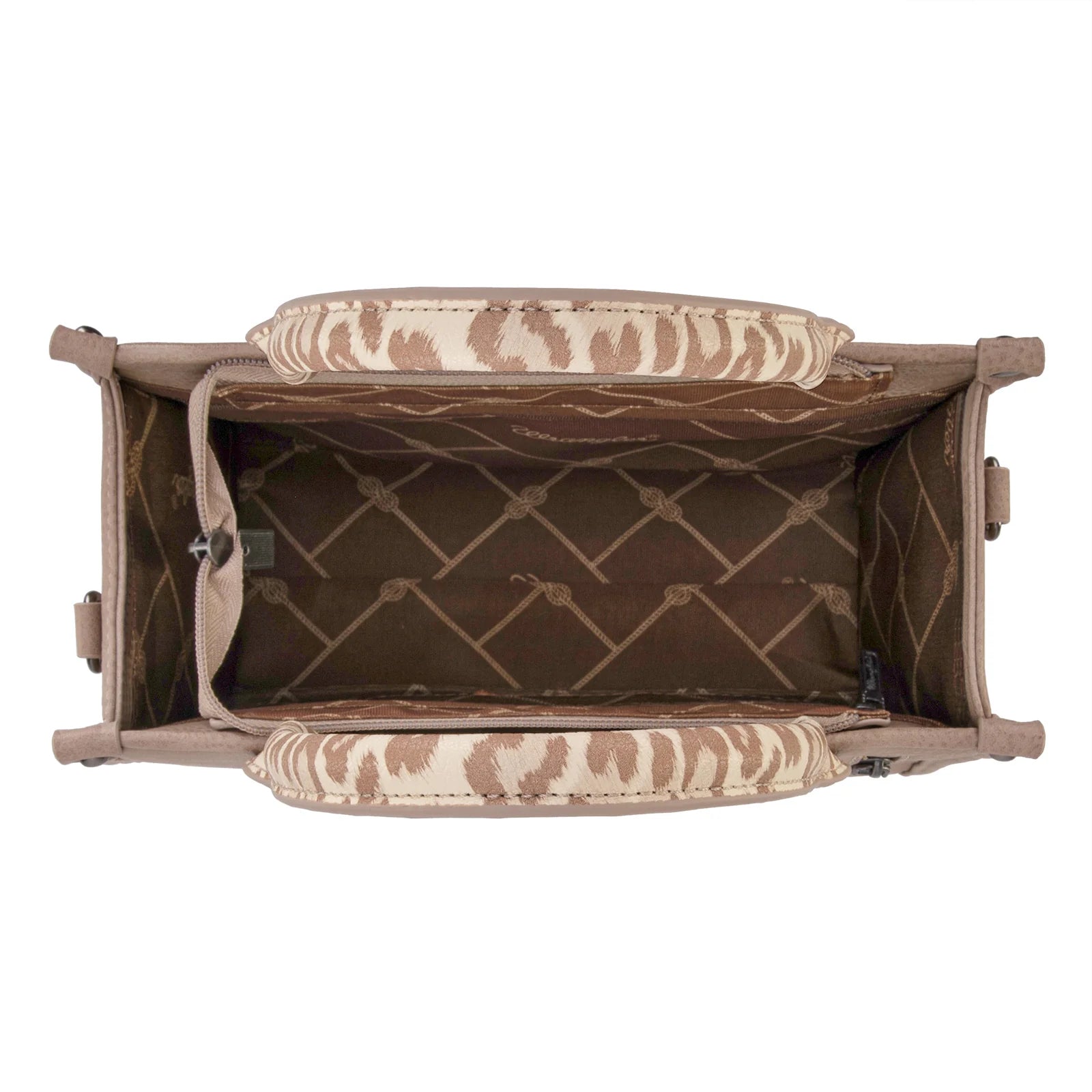 Sac cabas à bandoulière motif vache Wrangler - Tan