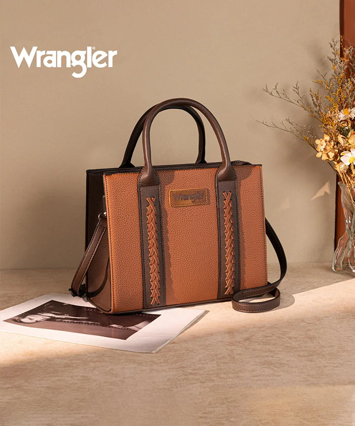 Sac fourre-tout/sac bandoulière Wrangler Whipstitch - Brun-café